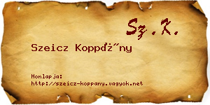 Szeicz Koppány névjegykártya